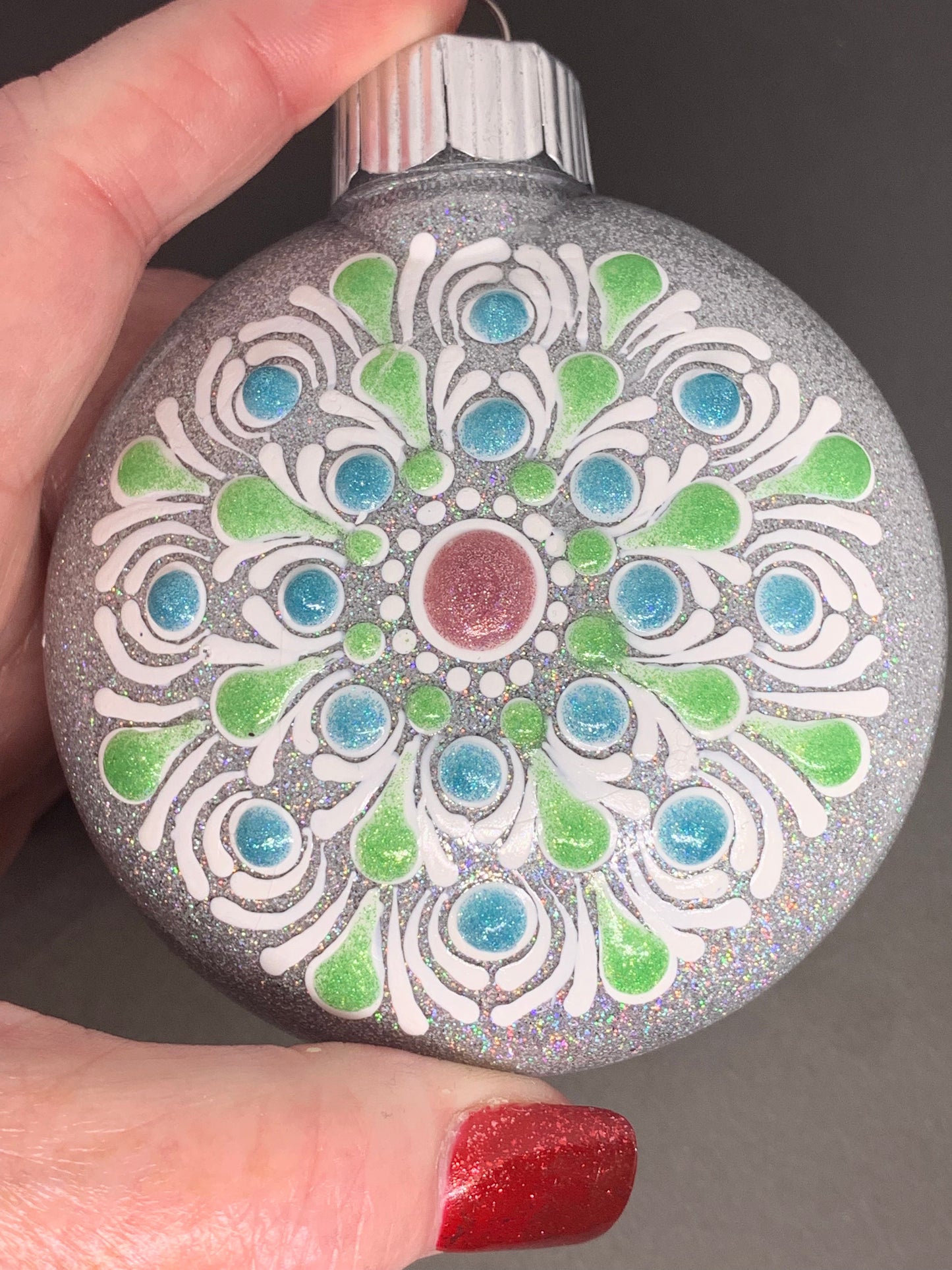Christmas Ornament- white multi